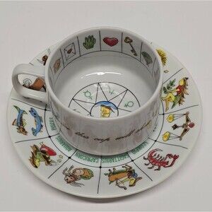 Vintage Fortune Telling Cup & Saucer International Collectors Japan